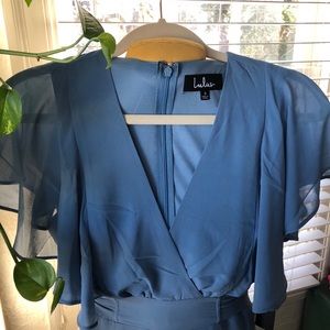 Lulu’s Jumpsuit new with tags! Sz S matte blue